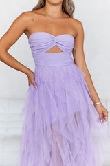 In Her Fairytale Tulle Strapless Maxi Dress Purple