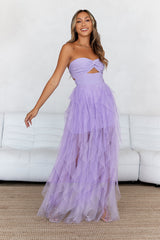 In Her Fairytale Tulle Strapless Maxi Dress Purple