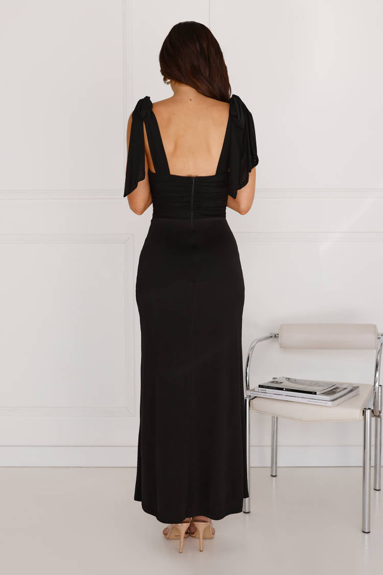 Illuminating Love Mesh Maxi Dress Black