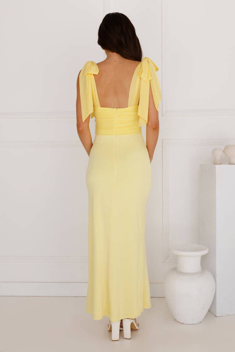 Illuminating Love Mesh Maxi Dress Yellow