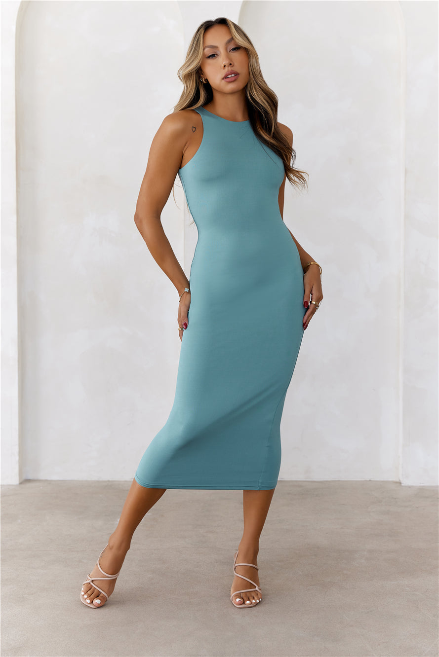 BASE Repeat After Me Midi Dress Teal