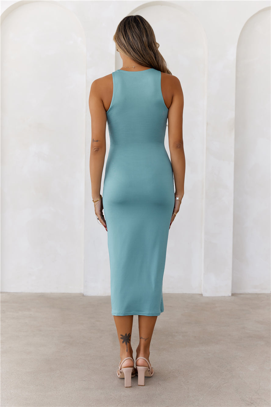 BASE Repeat After Me Midi Dress Teal