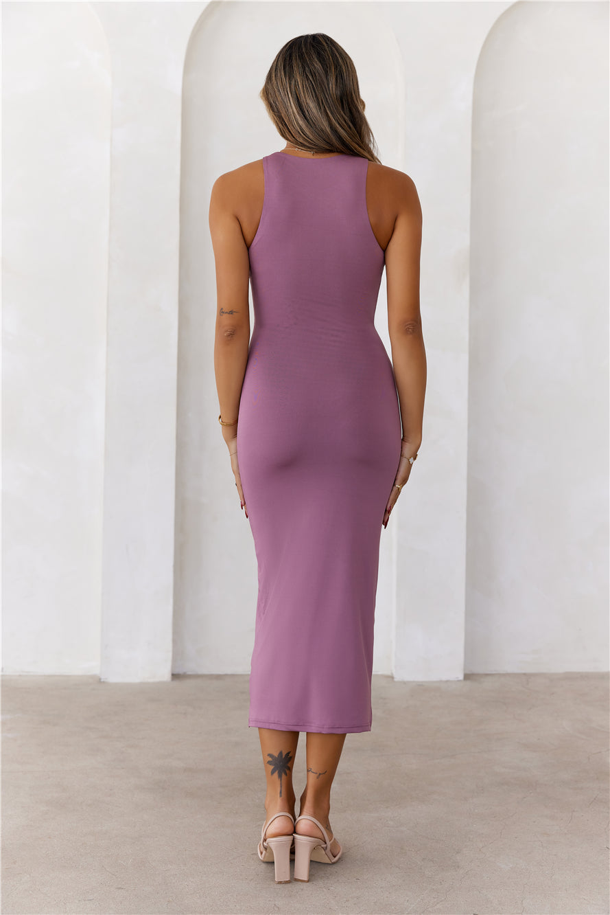 BASE Repeat After Me Midi Dress Mauve