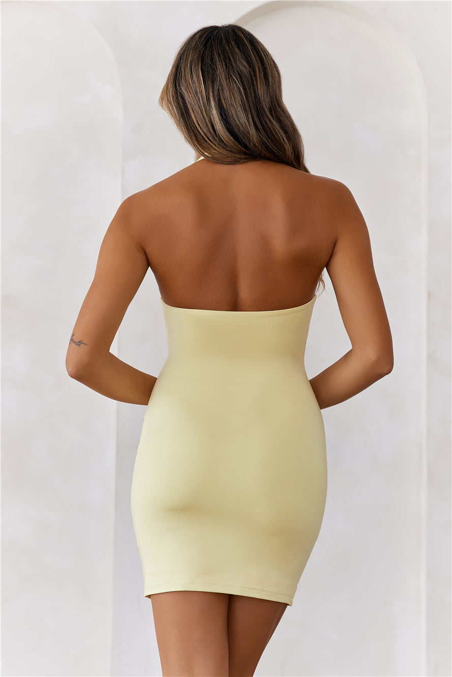 BASE Going Viral Halter Mini Dress Yellow