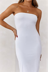 BASE Ultimate Strapless Bodycon Midi Dress White