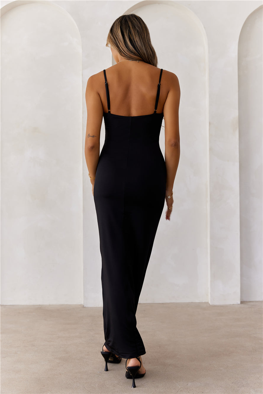 BASE Smoothing Thin Strap Maxi Dress Black