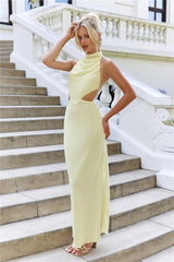 Exclusive Retreat Halter Maxi Dress Yellow