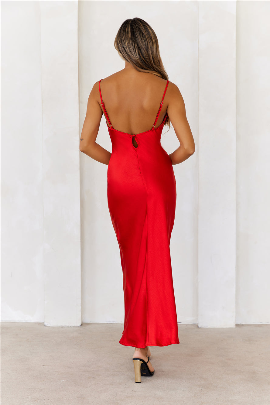 DEAR EMILIA Your Style Points Maxi Dress Red