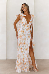 Beauty Of Springtime Maxi Dress White