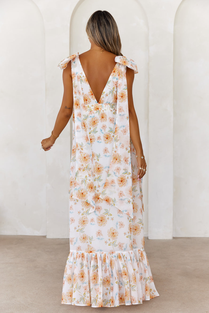 Beauty Of Springtime Maxi Dress White