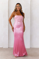 Glitter Is Gold Sequin Maxi Dress Pink