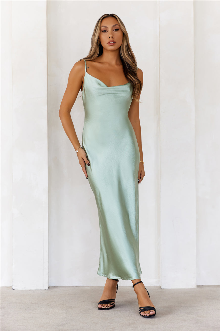 DEAR EMILIA Your Style Points Maxi Dress Sage