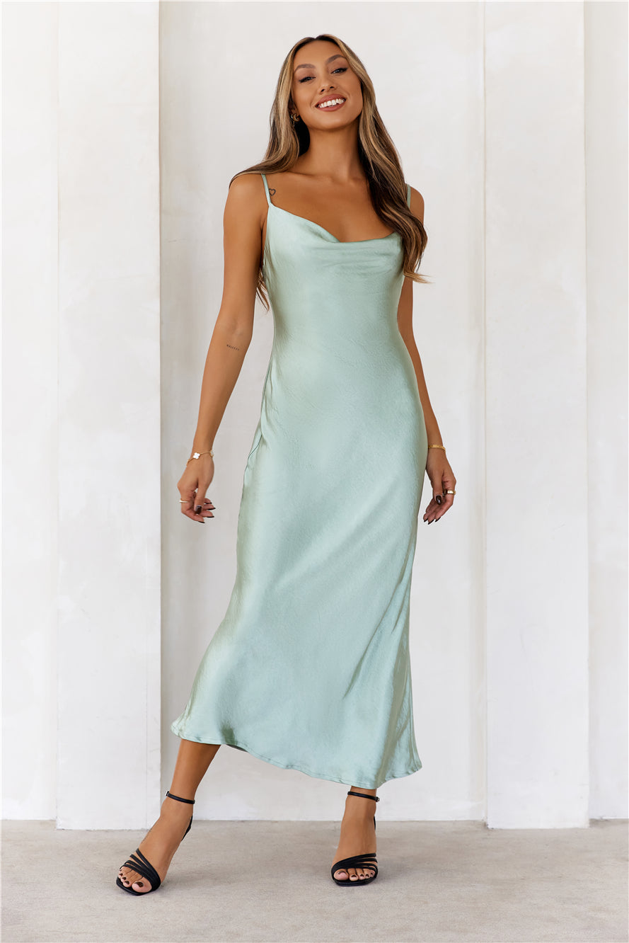 DEAR EMILIA Your Style Points Maxi Dress Sage