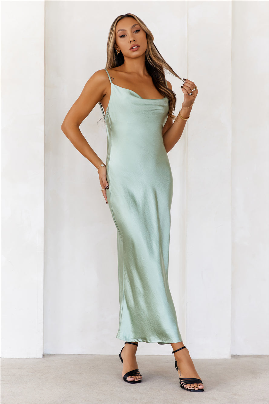 DEAR EMILIA Your Style Points Maxi Dress Sage