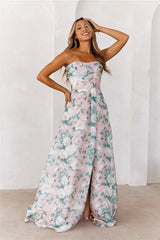 Elegant Essence Strapless Maxi Dress Multi