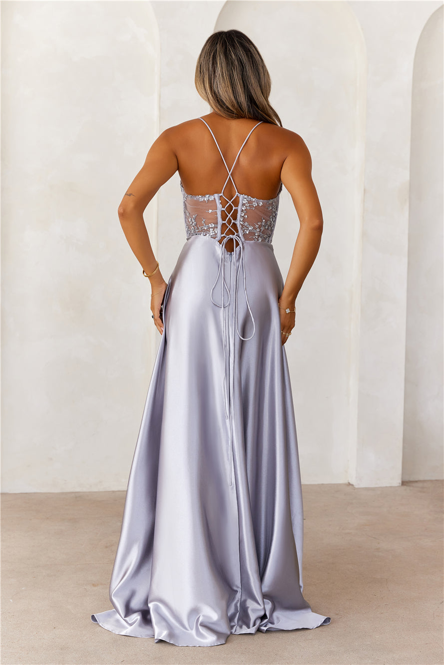 Enchanted Moon Maxi Dress Silver