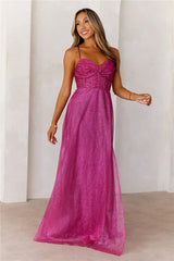 Glitter Goddess Maxi Dress Pink