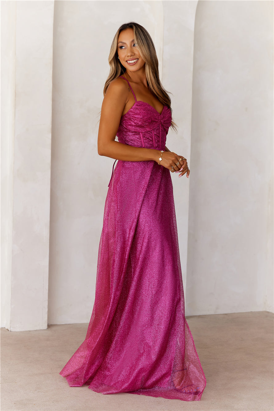 Glitter Goddess Maxi Dress Pink