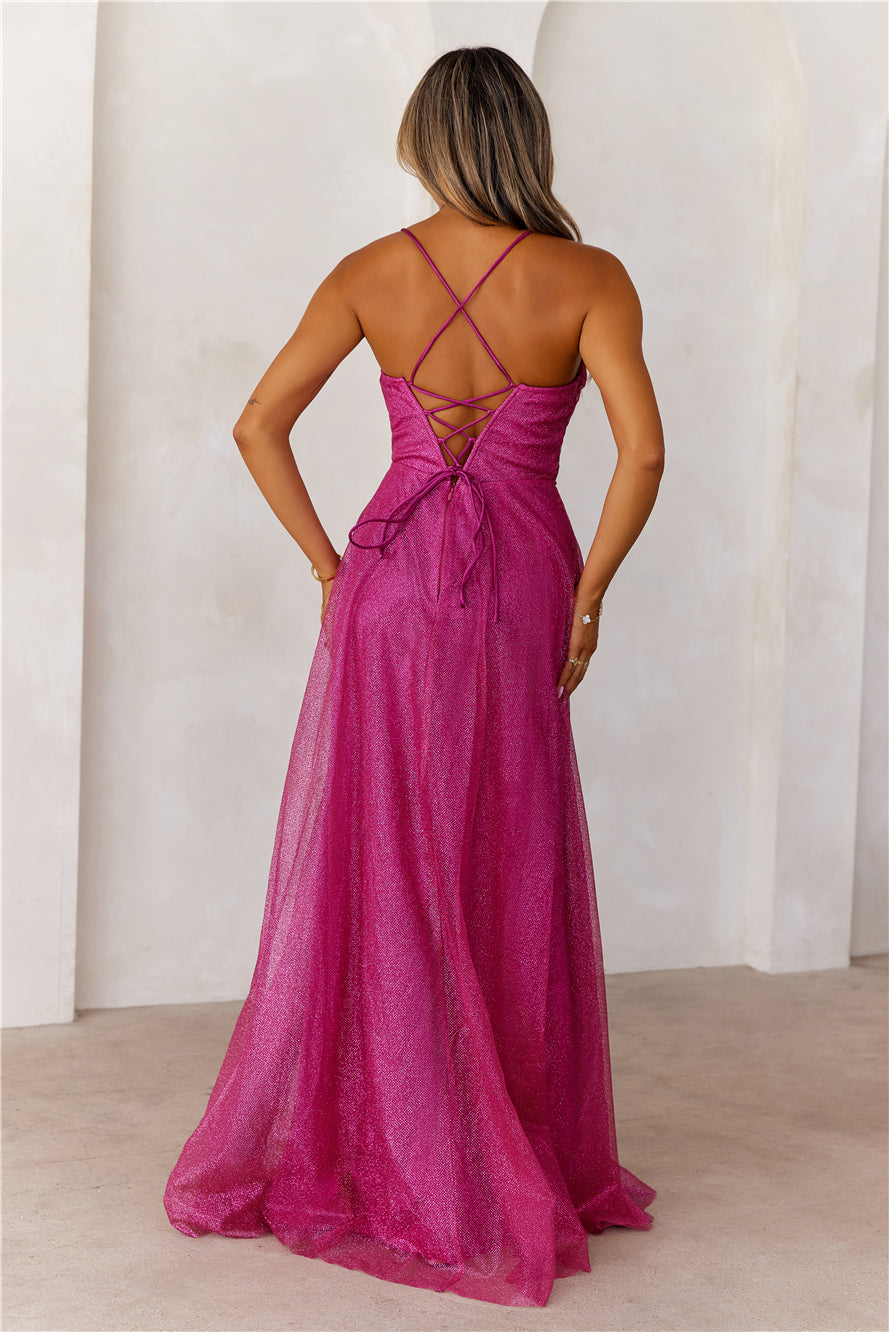 Glitter Goddess Maxi Dress Pink