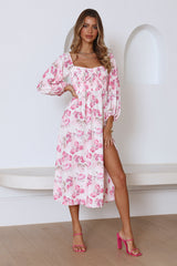 Gal Having Fun Midi Dress Pink