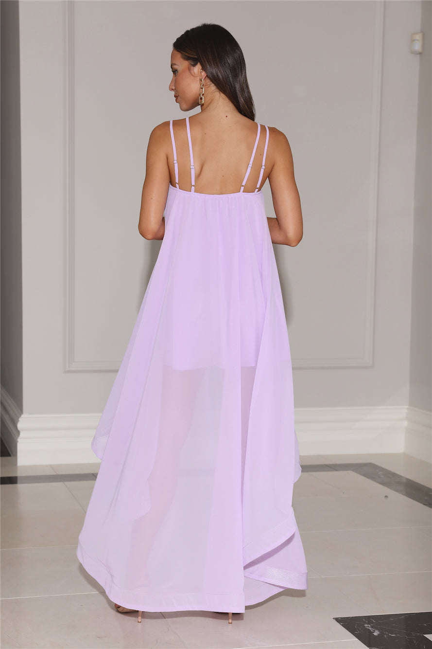 Fancy Statement Midi Dress Lilac