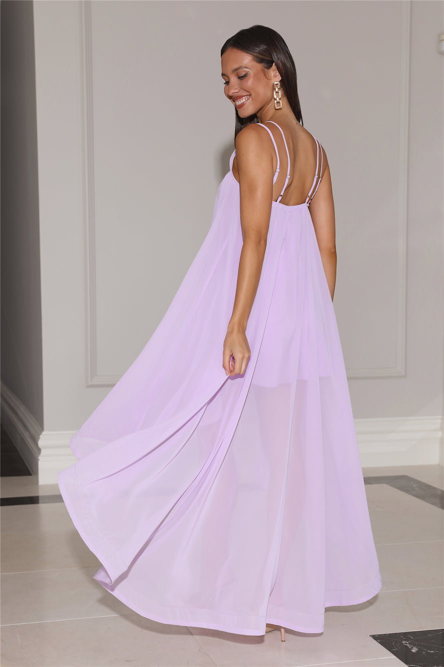 Fancy Statement Midi Dress Lilac