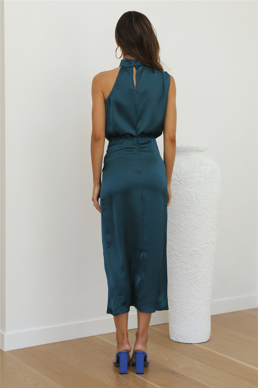 Cocktail Party Midi Dress Teal