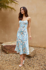 Confidence Blossom Midi Dress Blue