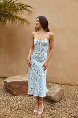 Confidence Blossom Midi Dress Blue