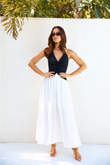 Lake Days Halter Maxi Dress White