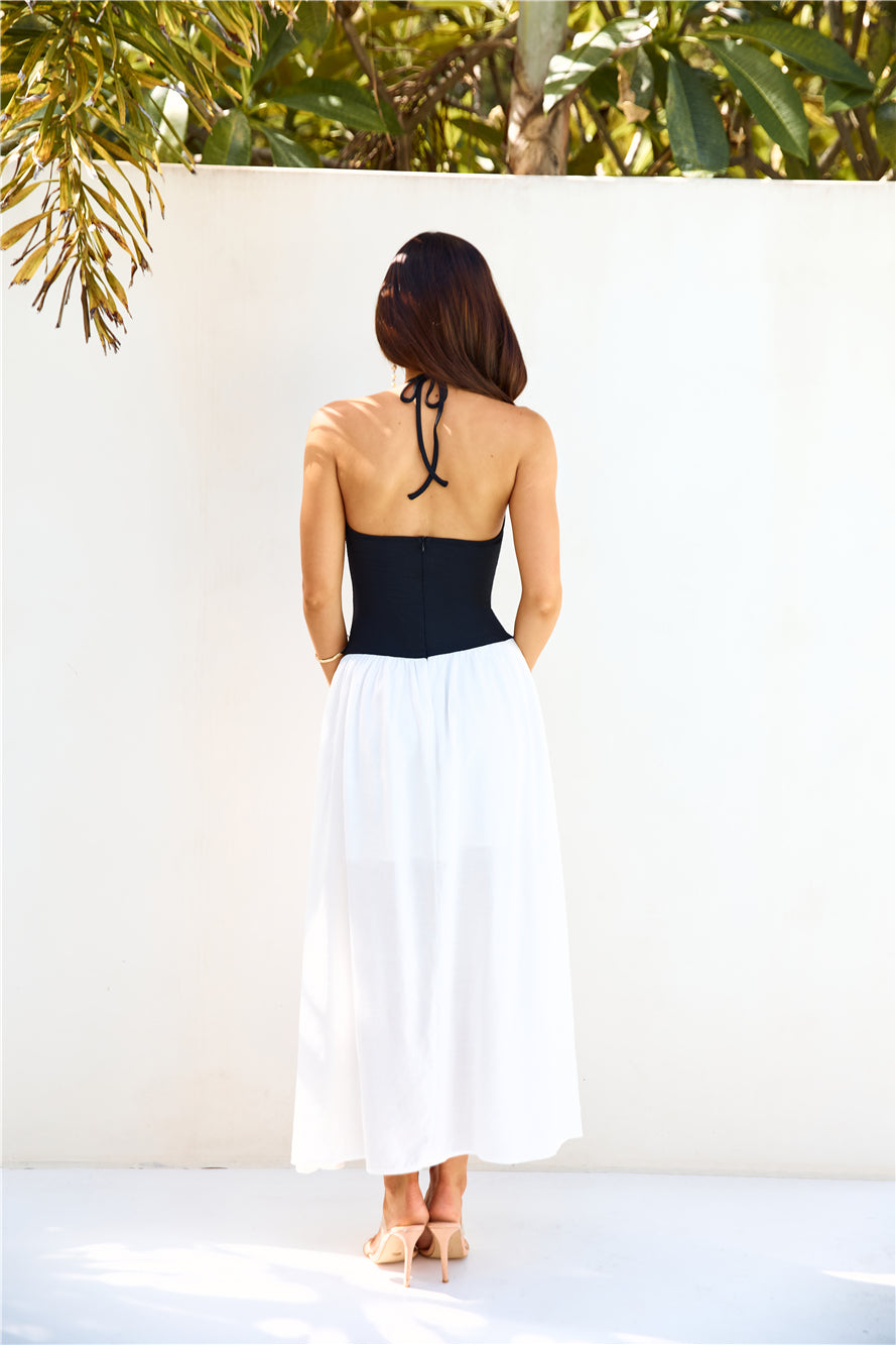 Lake Days Halter Maxi Dress White