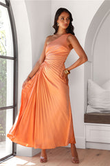 Choose Your Style One Shoulder Maxi Dress Peach