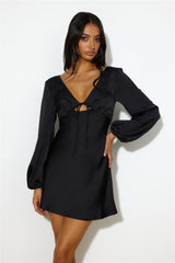 Dream Date Satin Mini Dress Black