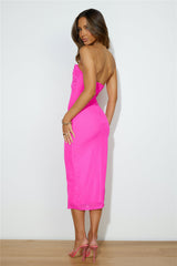 Dancing Out Midi Dress Hot Pink