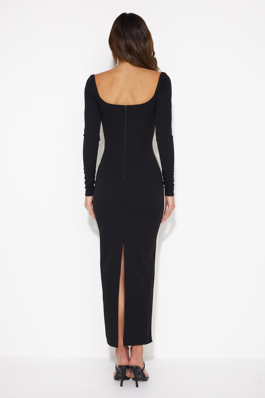 A-List Glam Midi Dress Black