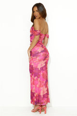 Brilliance Is You Mesh Maxi Dress Purple