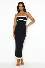 As Sleek As Ever Strapless Maxi Dress Black