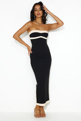 As Sleek As Ever Strapless Maxi Dress Black