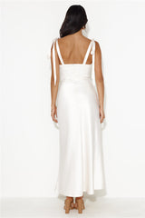 Define Luxury Satin Maxi Dress Cream