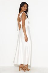 Define Luxury Satin Maxi Dress Cream