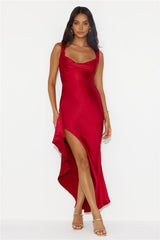 Flashy Sori¨¨e Satin Maxi Dress Red