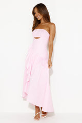 Carnival Candy Floss Strapless Midi Dress Pink