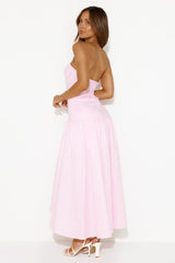 Carnival Candy Floss Strapless Midi Dress Pink