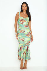 Cool With That Mesh Maxi Dress Green