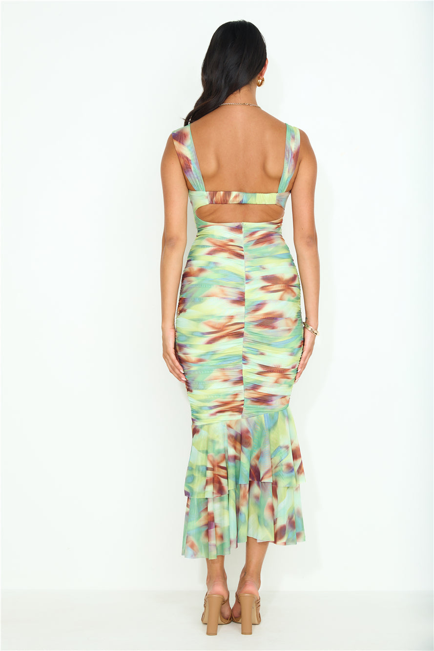 Cool With That Mesh Maxi Dress Green