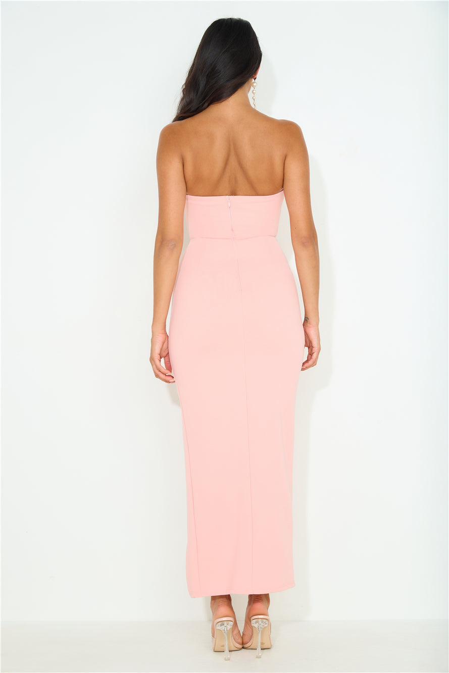 Means A Lot Strapless Maxi Dress Pink