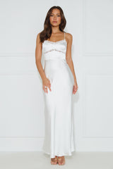 Nobody But You Satin Maxi Dress White