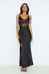 Dripping Luxe Satin Maxi Dress Black