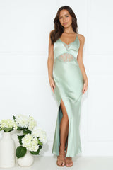 Dripping Luxe Satin Maxi Dress Sage