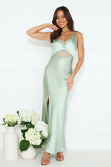 Dripping Luxe Satin Maxi Dress Sage